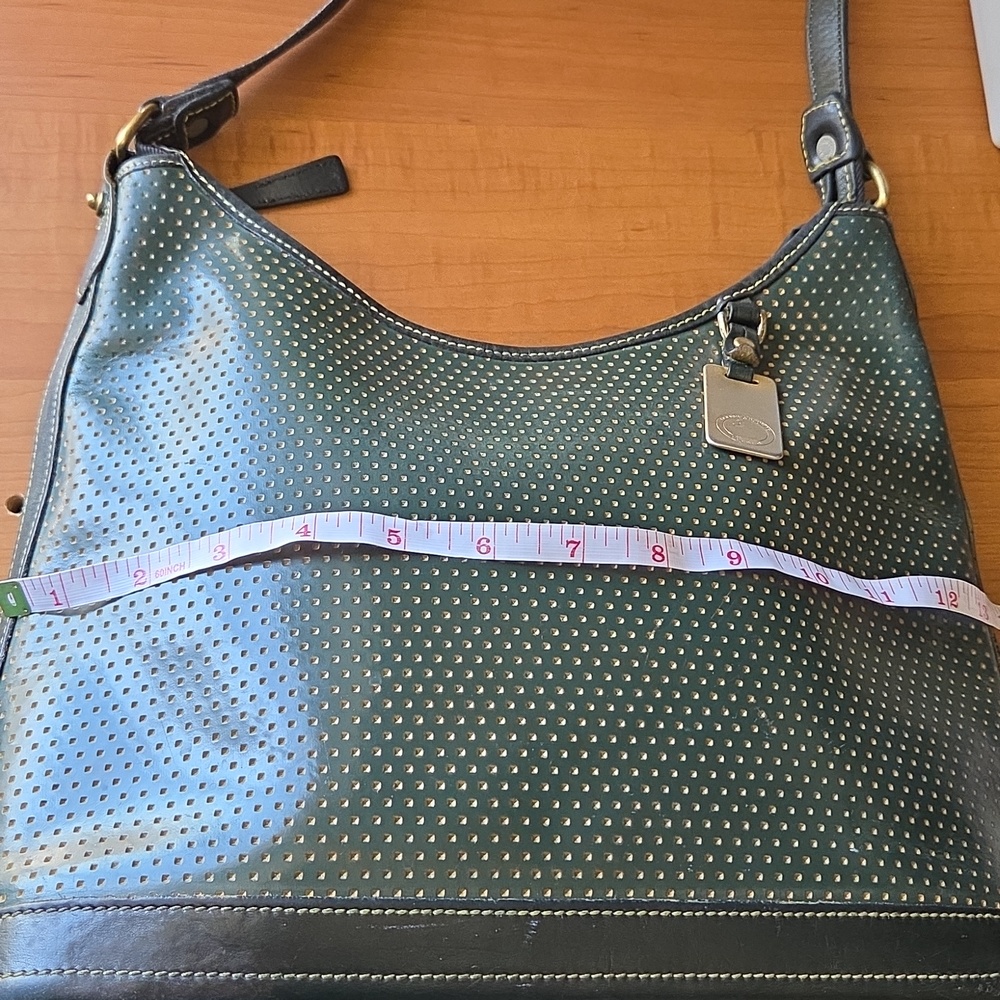 Dooney & Bourke Cabrio Dot Leather Tranquility Green Hobo Shoulder Bag Vintage - Picture 13 of 17